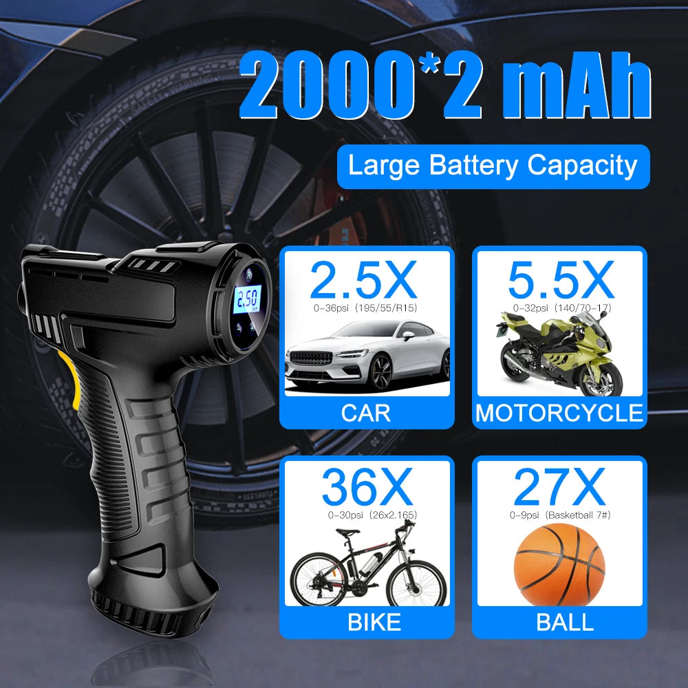 150PSI 120W Portable Digital Rechargeable Electric Air Pump ABS Automatic Car Compressor Wireless Tire Inflator Monitor