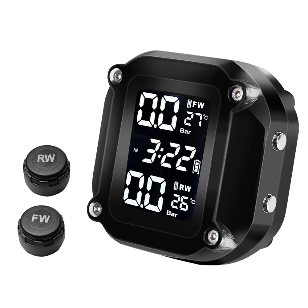 Motorbike TPMS With QC 3.0 Fast Charging USB Output Motorcycle Tire Pressure Alarm Monitor System Tyre Temperature Alarm System