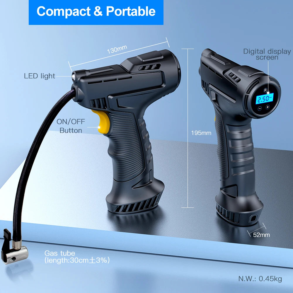 150PSI 120W Portable Digital Rechargeable Electric Air Pump ABS Automatic Car Compressor Wireless Tire Inflator Monitor
