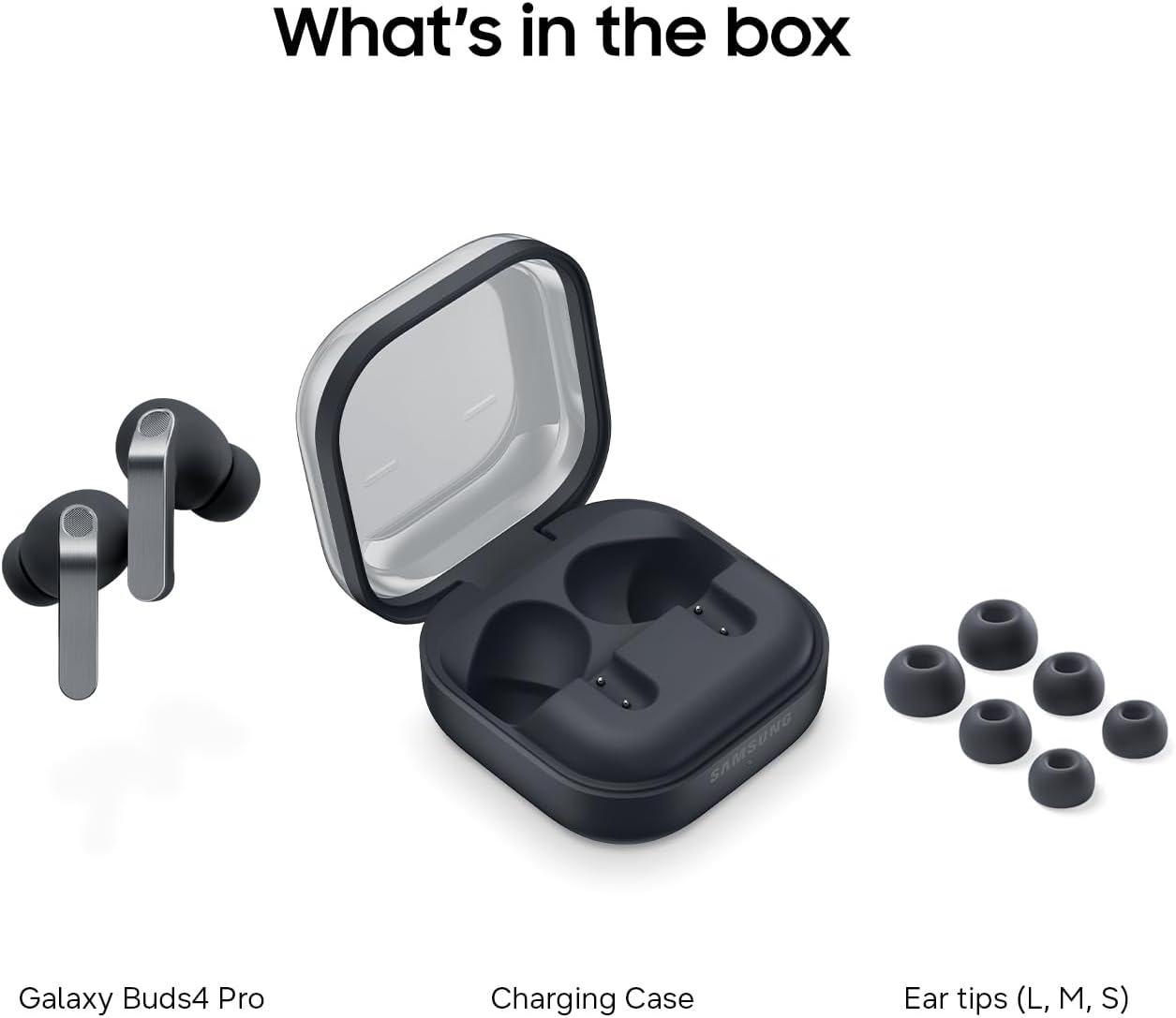 Samsung Galaxy Buds 4 Pro (2026) AI True Wireless Bluetooth Earbuds, Black | Hi-Res Audio, 2-Way Speaker, ANC 2.0, Optimized Comfort, IP57, Live Translation [US Version, 2 Yr Warranty]