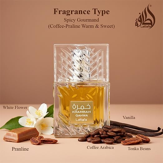 Lattafa Khamrah - Vanilla, Warm Spicy, Amber, Cinnamon - Eau de Parfum Long-Lasting Fragrance for Unisex, 3.40 Ounce / 100 ml | Unisex, Long-Lasting Fragrance, 3.40 Ounce / 100 Unisex, Long-Lasting Fragrance, 3.40 Ounce / 100 ml