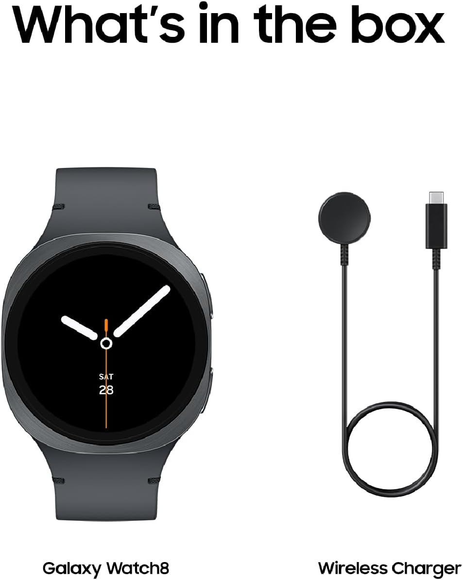 Samsung Galaxy Watch 8 (2025), Graphite, 44mm, Bluetooth Smartwatch | Cushion Design, Fitness Tracker, Sleep and Running Coach, Energy Score, Heart Rate Tracking [US Version, 2 Yr Warranty]