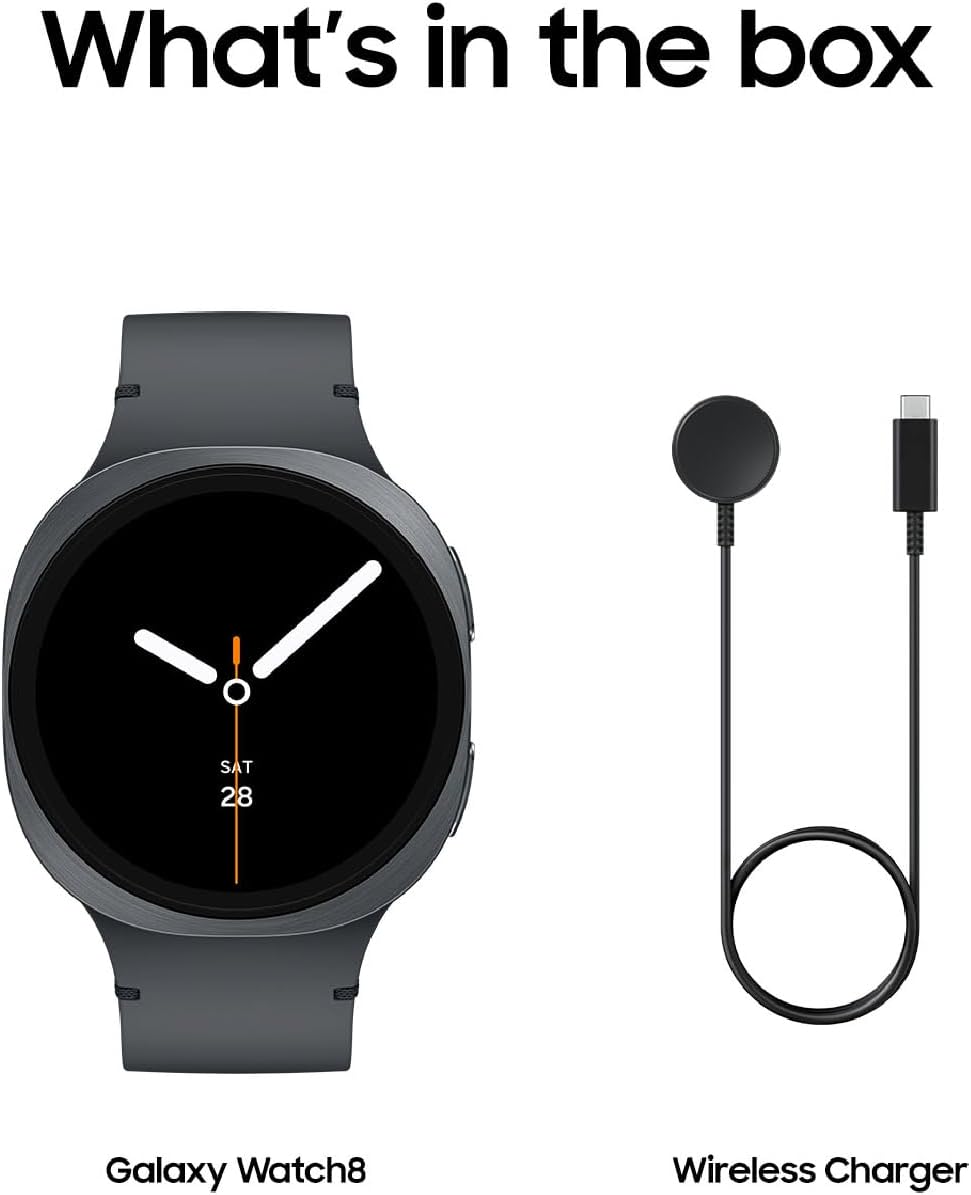 Samsung Galaxy Watch 8 (2025), Graphite, 44mm, Bluetooth Smartwatch | Cushion Design, Fitness Tracker, Sleep and Running Coach, Energy Score, Heart Rate Tracking [US Version, 2 Yr Warranty]