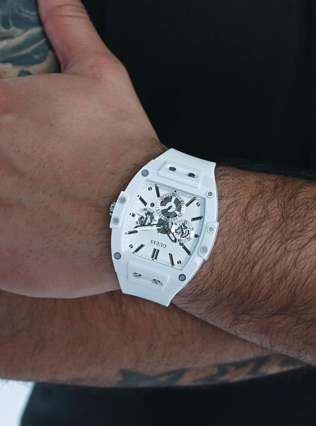 Guess Men's GW0G Series| Analog Trend Watch| Polycarbonate Case| Silicone Bracelet | 50M Water Resistance
