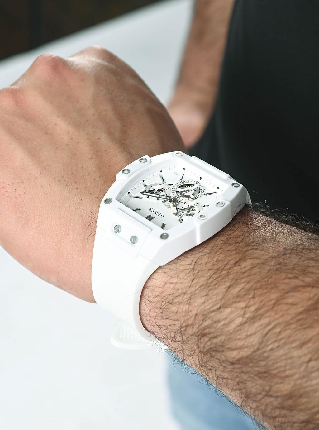 Guess Men's GW0G Series| Analog Trend Watch| Polycarbonate Case| Silicone Bracelet | 50M Water Resistance