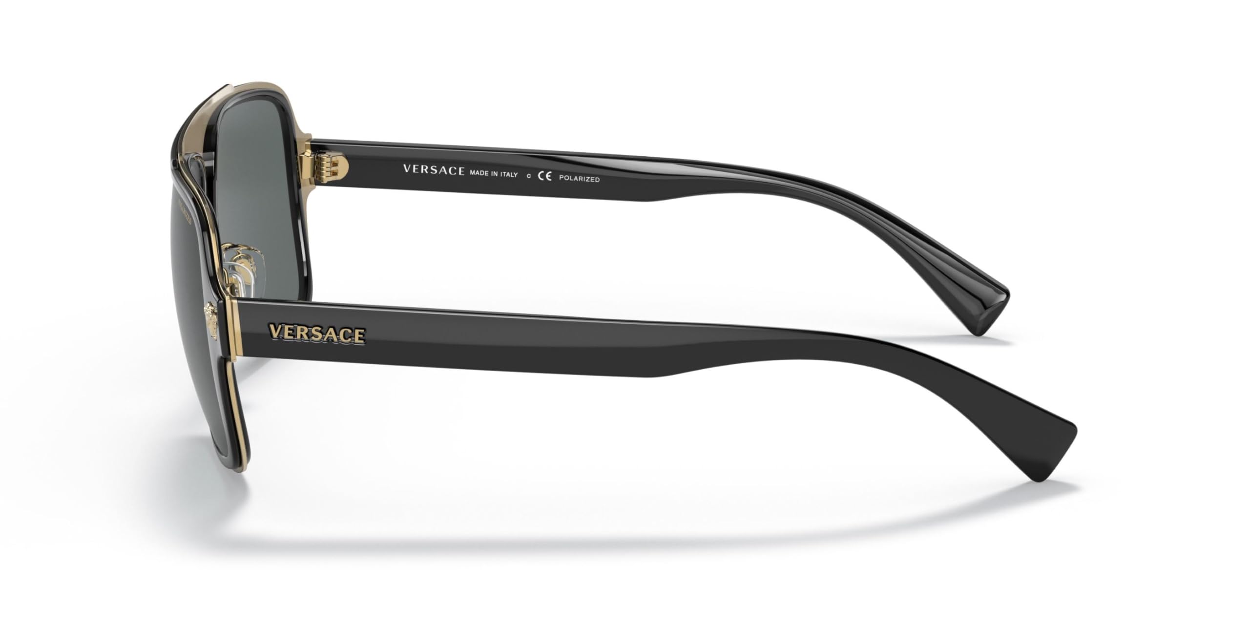 Versace Man Sunglasses Black Frame, Dark Grey Lenses, 56MM