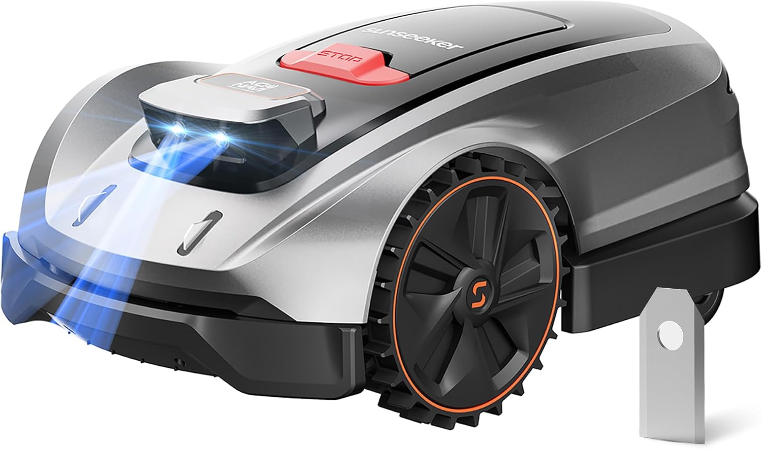 Sunseeker X7 AWD Robot Lawn Mower, RTK, Vision AI, 0.75 Acre, Wire-Free | Flagship AWD mowing for homeowners with large, challenging yards, steep slopes and uneven terrain.