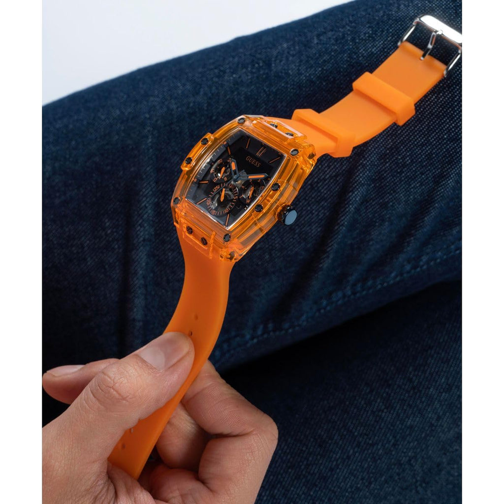 Guess Men's GW0G Series| Analog Trend Watch| Polycarbonate Case| Silicone Bracelet | 50M Water Resistance