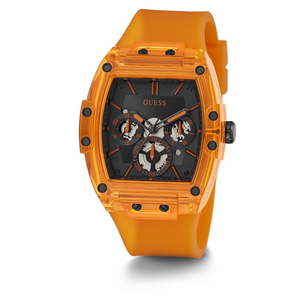 Guess Men's GW0G Series| Analog Trend Watch| Polycarbonate Case| Silicone Bracelet | 50M Water Resistance