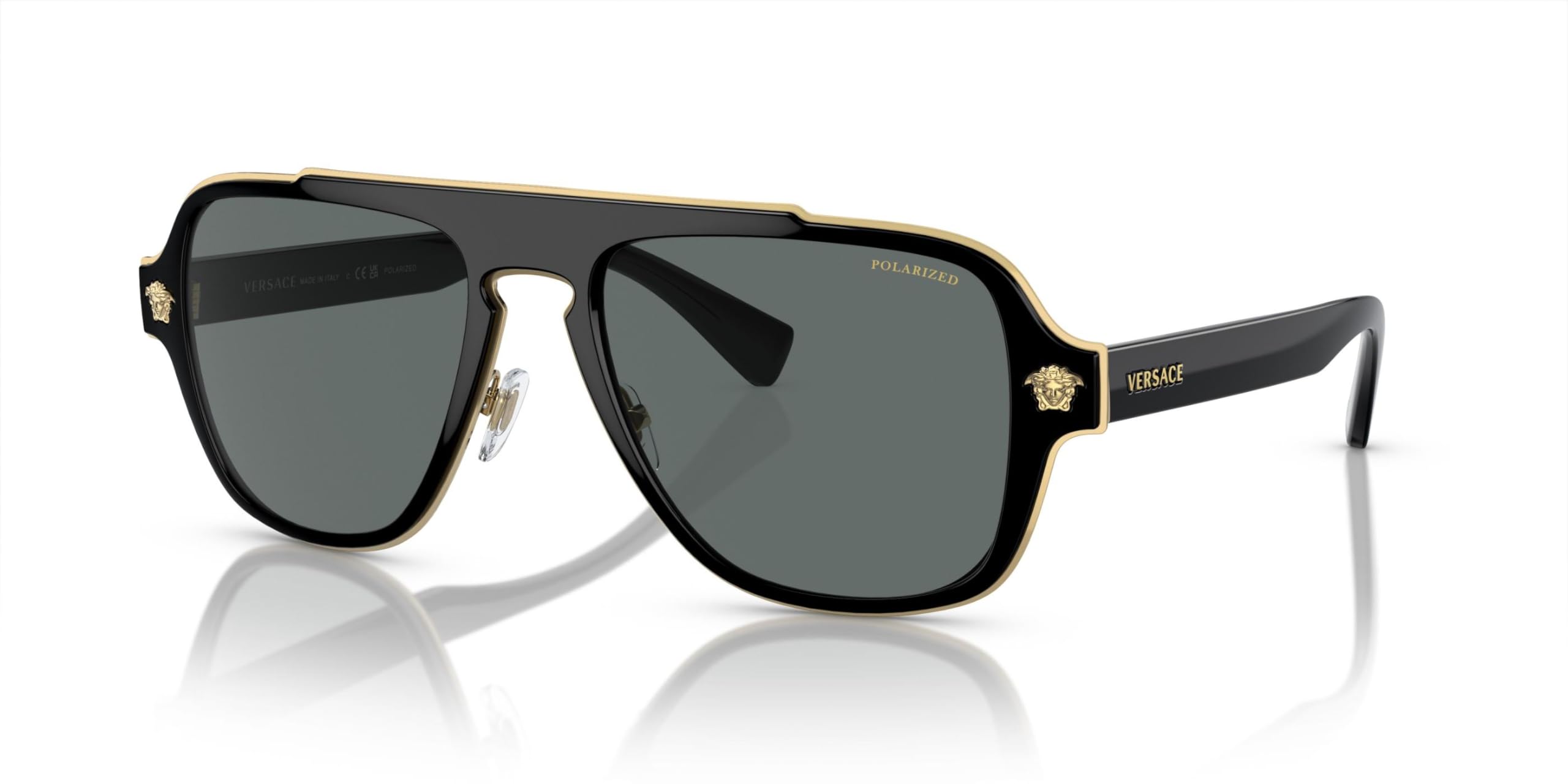 Versace Man Sunglasses Black Frame, Dark Grey Lenses, 56MM