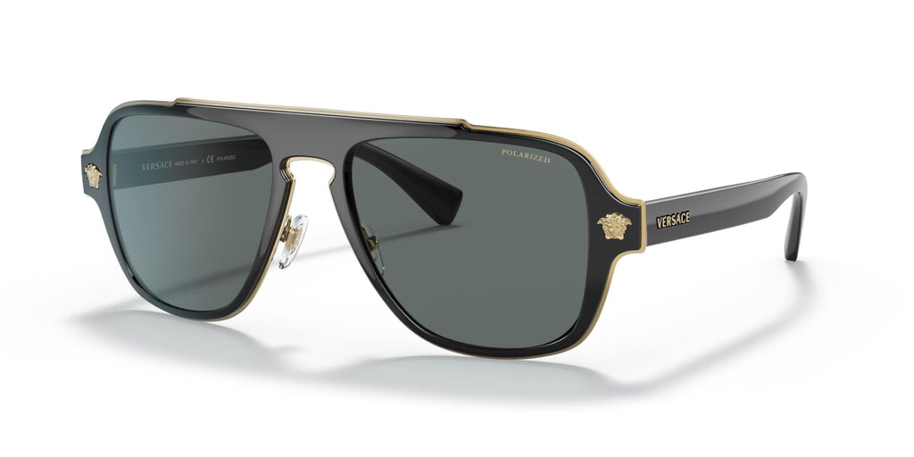 Versace Man Sunglasses Black Frame, Dark Grey Lenses, 56MM