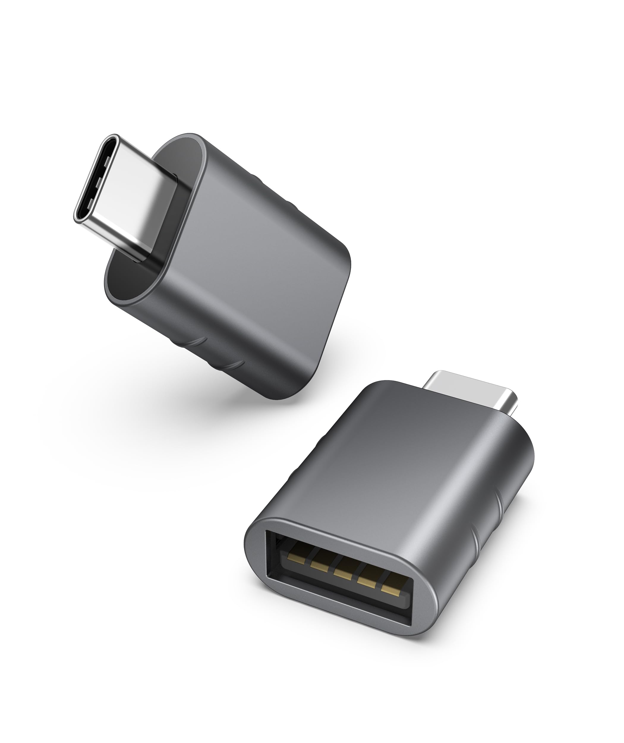 Syntech USB C to USB Adapter Pack of 2 USB C Male to USB3 Female Adapter Compatible with iPhone 17 Pro Max MacBook Pro Air 2024 iMac iPad mini Pro, Other Type C or Thunderbolt 5/4 Devices, Gold