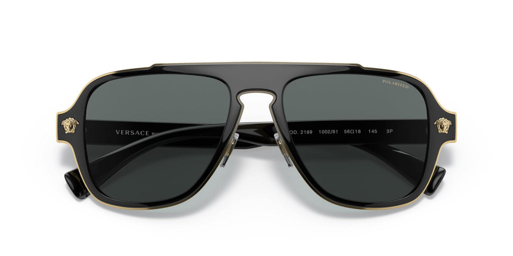 Versace Man Sunglasses Black Frame, Dark Grey Lenses, 56MM