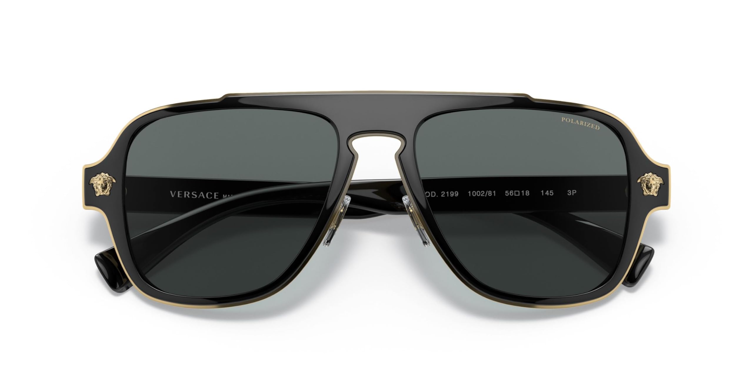 Versace Man Sunglasses Black Frame, Dark Grey Lenses, 56MM