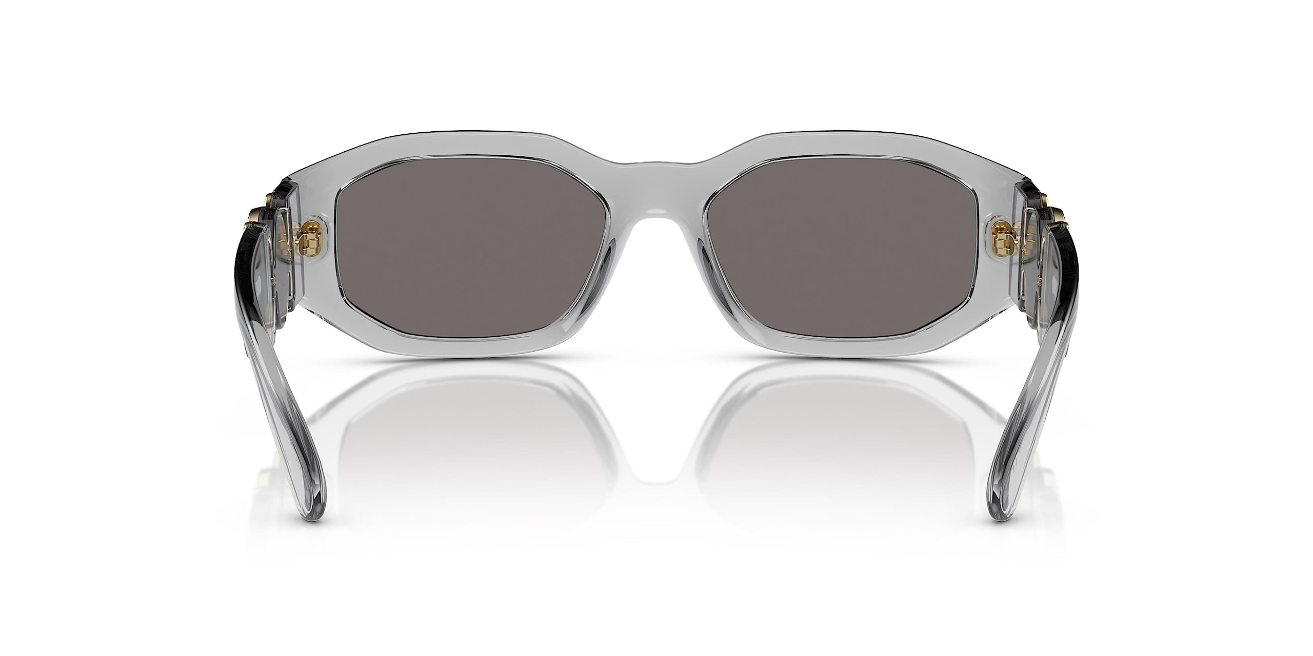 Versace VE 4361 311/6G Transparent Grey Plastic Square Sunglasses Grey Mirror Lens