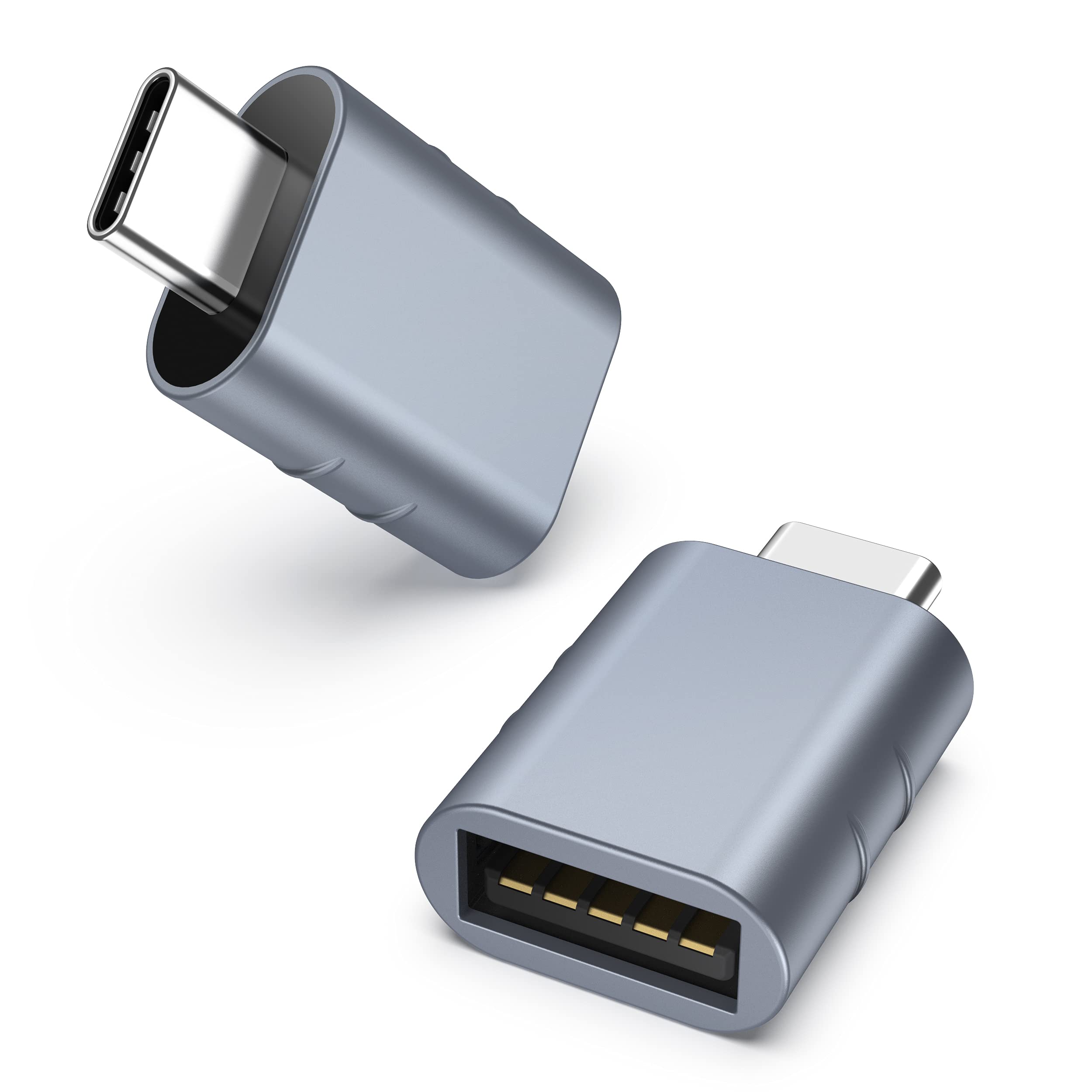 Syntech USB C to USB Adapter Pack of 2 USB C Male to USB3 Female Adapter Compatible with iPhone 17 Pro Max MacBook Pro Air 2024 iMac iPad mini Pro, Other Type C or Thunderbolt 5/4 Devices, Gold