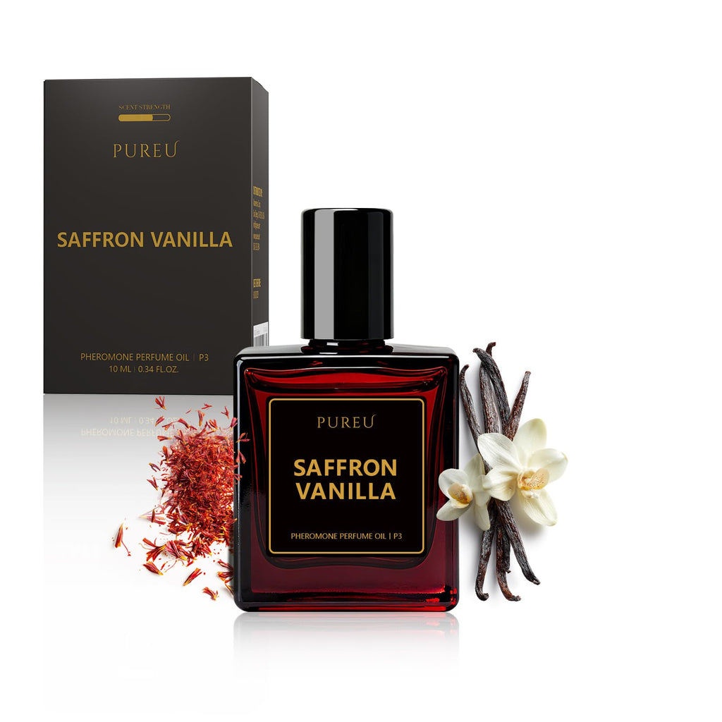 PUREU Pheromones Perfumes for Women, Saffron Vanilla Perfume Long Lasting Pheromone Perfume 0.34FL OZ/10ML Roll On Travel Size Essential Oil Fragrance Eau De Parfum, Made in USA