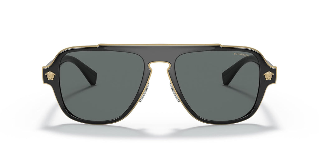 Versace Man Sunglasses Black Frame, Dark Grey Lenses, 56MM