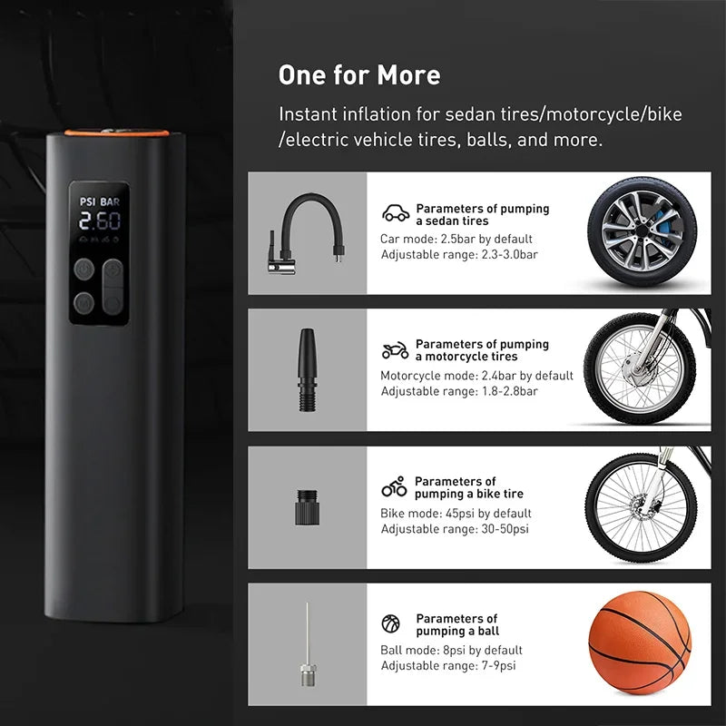 Mini Portable ABS Plastic Wireless Digital Tire Inflator Pump Car Air Compressor Tire Pressure Monitor