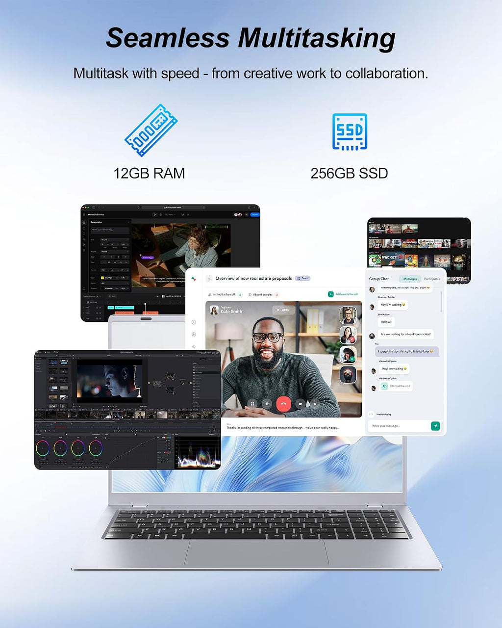 14 Inch Laptop Computer for Student Business, 32GB RAM, 1TB SSD, Pentium 6500Y, Long Battery Life & Fast Charging, FHD IPS Display, Type-C, 4 Speakers, Wi-Fi 5, BT 5