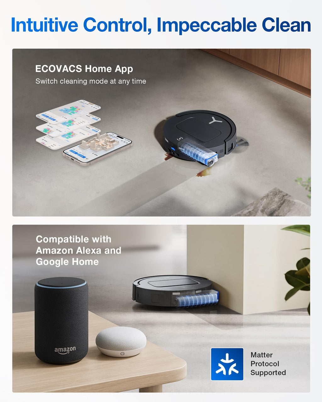 ECOVACS DEEBOT X11 OmniCyclone Robot Vacuum and Mop, Bagless 60-Day Station, 19,500Pa Suction, GaN Fast Charging for Large Homes, Self-Washing Roller Mop, Zero-Tangle for Pet Hair, Smart Navigation
