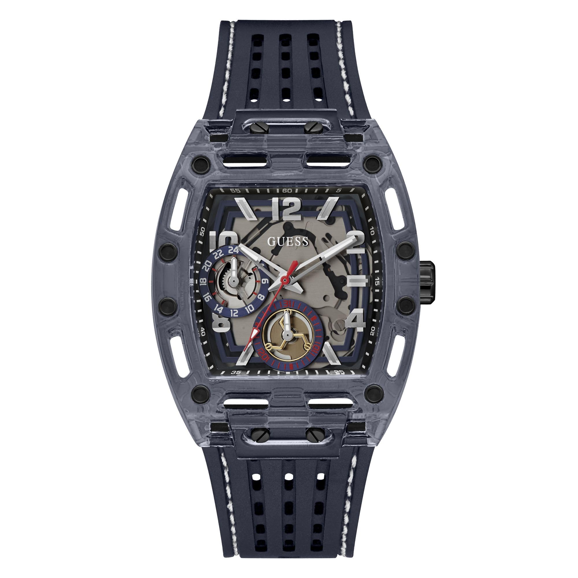 Guess Men's GW0G Series| Analog Trend Watch| Polycarbonate Case| Silicone Bracelet | 50M Water Resistance