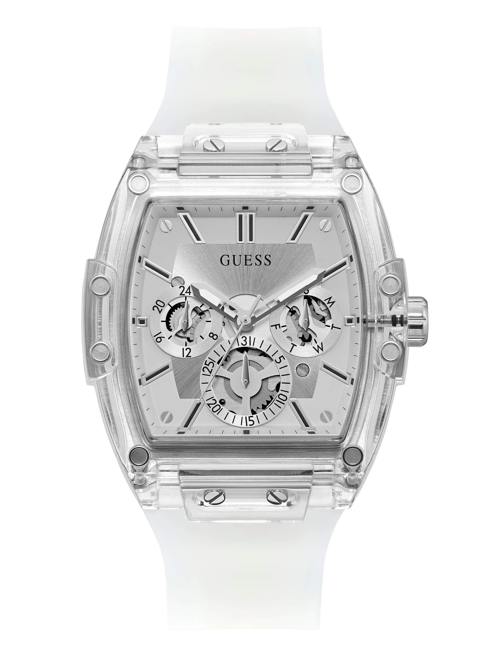 Guess Men's GW0G Series| Analog Trend Watch| Polycarbonate Case| Silicone Bracelet | 50M Water Resistance