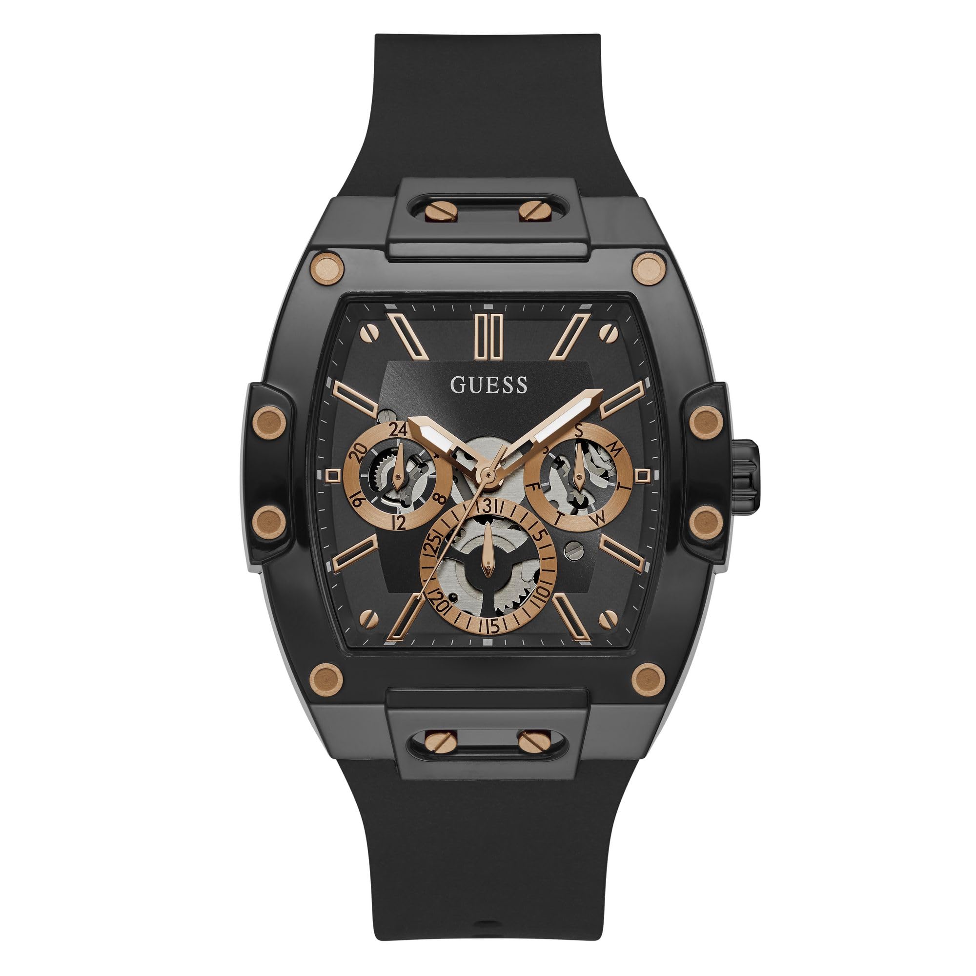 Guess Men's GW0G Series| Analog Trend Watch| Polycarbonate Case| Silicone Bracelet | 50M Water Resistance