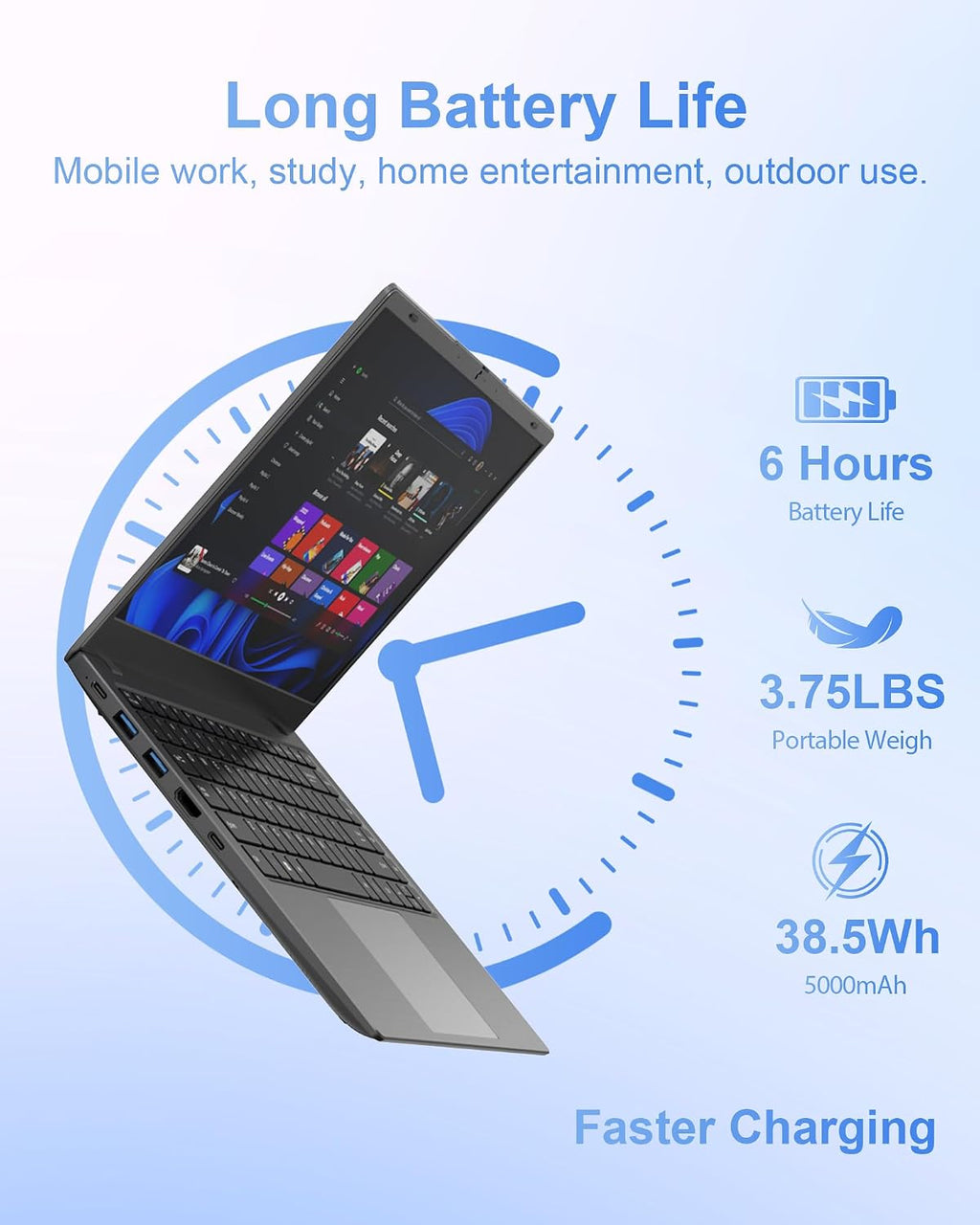 14 Inch Laptop Computer for Student Business, 32GB RAM, 1TB SSD, Pentium 6500Y, Long Battery Life & Fast Charging, FHD IPS Display, Type-C, 4 Speakers, Wi-Fi 5, BT 5