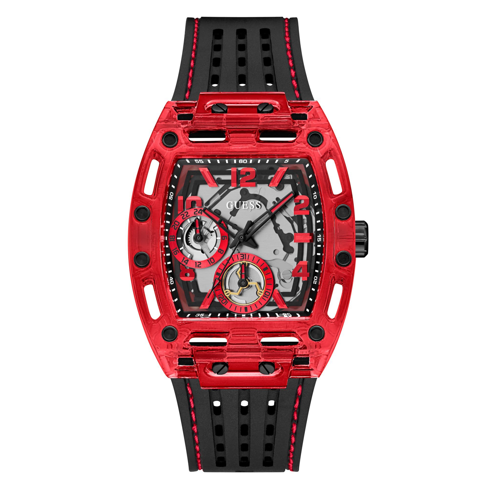 Guess Men's GW0G Series| Analog Trend Watch| Polycarbonate Case| Silicone Bracelet | 50M Water Resistance