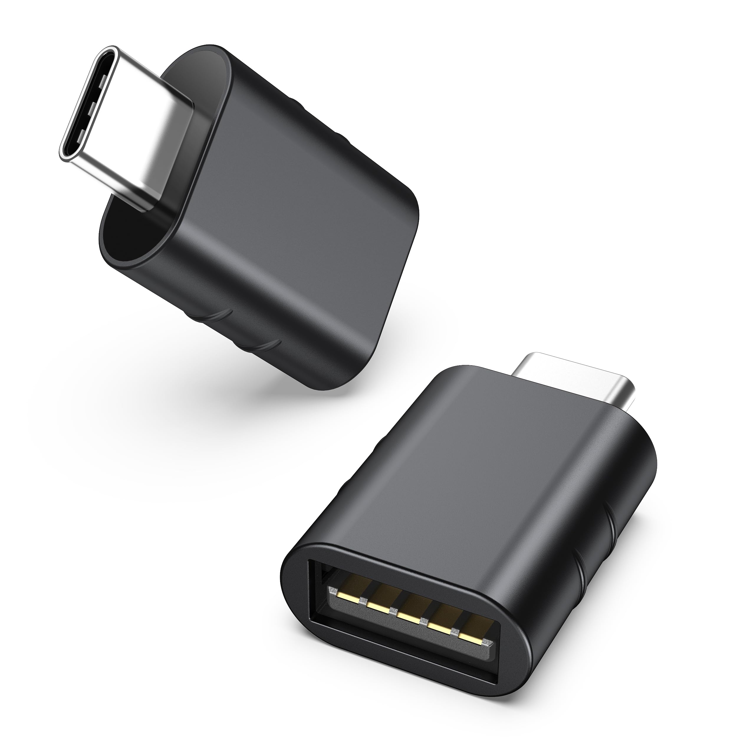 Syntech USB C to USB Adapter Pack of 2 USB C Male to USB3 Female Adapter Compatible with iPhone 17 Pro Max MacBook Pro Air 2024 iMac iPad mini Pro, Other Type C or Thunderbolt 5/4 Devices, Gold