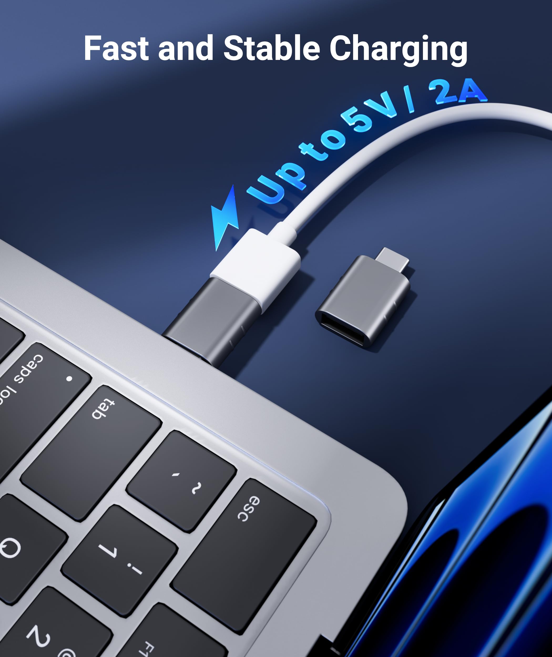 Syntech USB C to USB Adapter Pack of 2 USB C Male to USB3 Female Adapter Compatible with iPhone 17 Pro Max MacBook Pro Air 2024 iMac iPad mini Pro, Other Type C or Thunderbolt 5/4 Devices, Gold