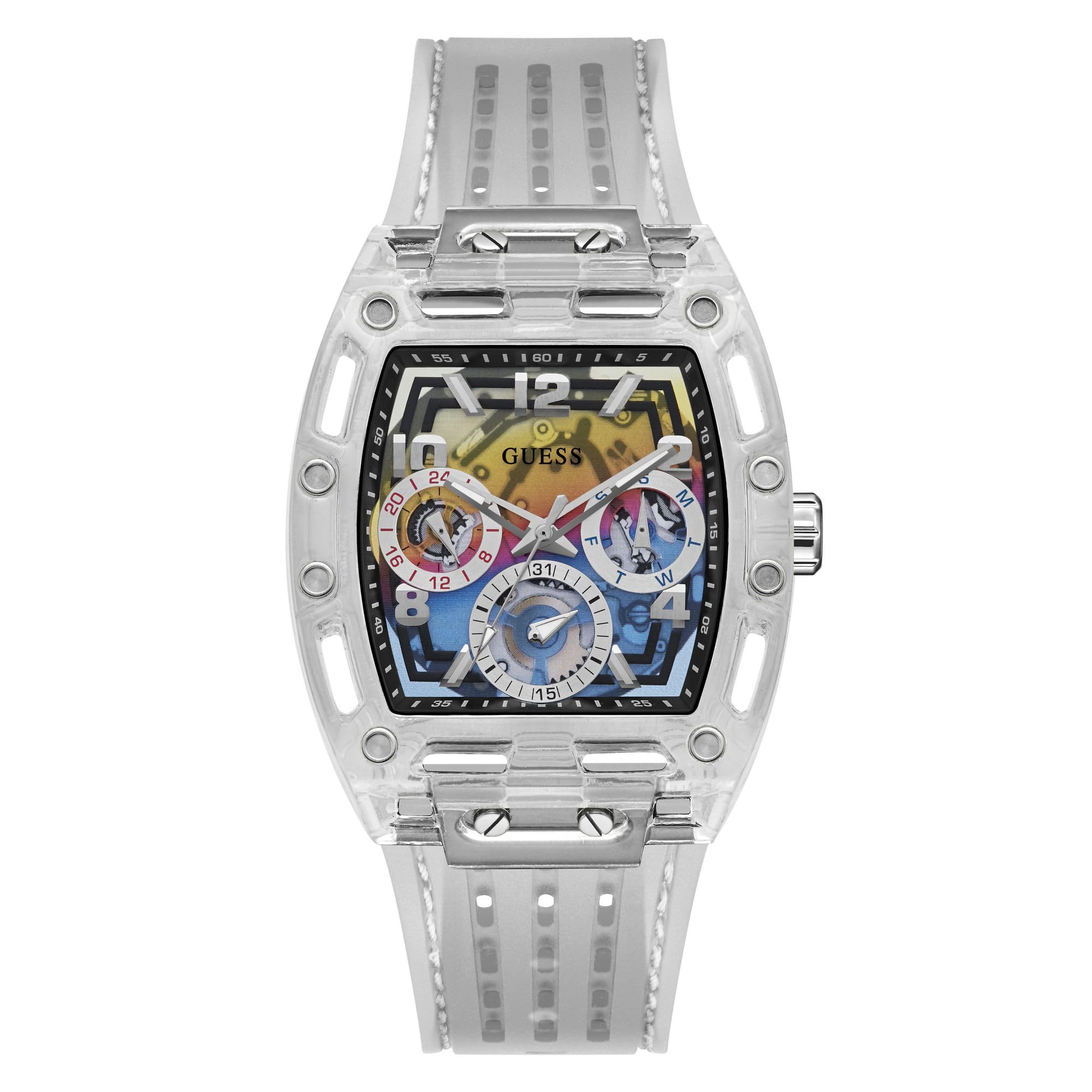 Guess Men's GW0G Series| Analog Trend Watch| Polycarbonate Case| Silicone Bracelet | 50M Water Resistance