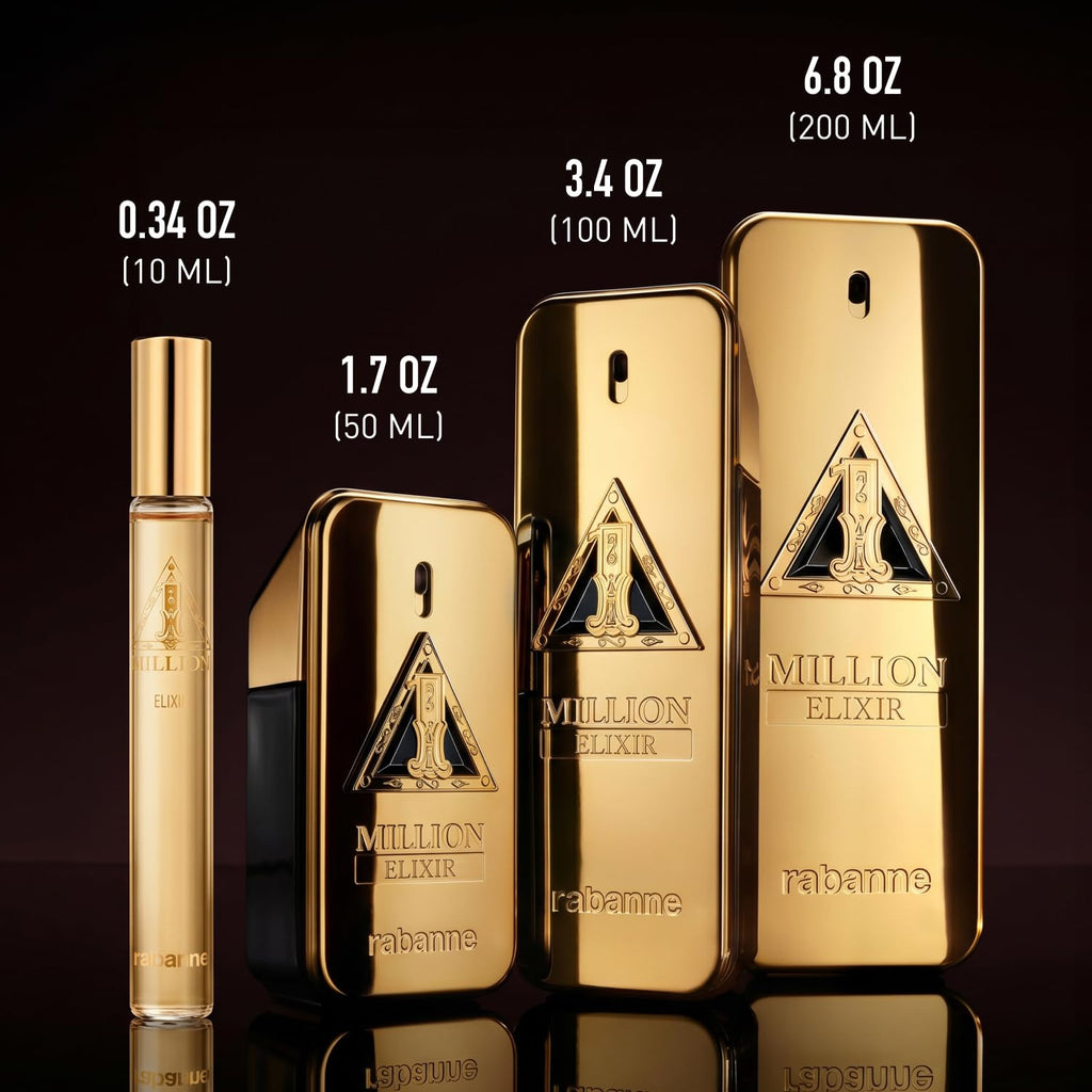 Rabanne 1 Million Elixir Parfum Intense - Long Lasting Luxury Cologne for Men with Rose Damascena, Vanilla Absolute & Cedarwood - Men's Fragrance Spray