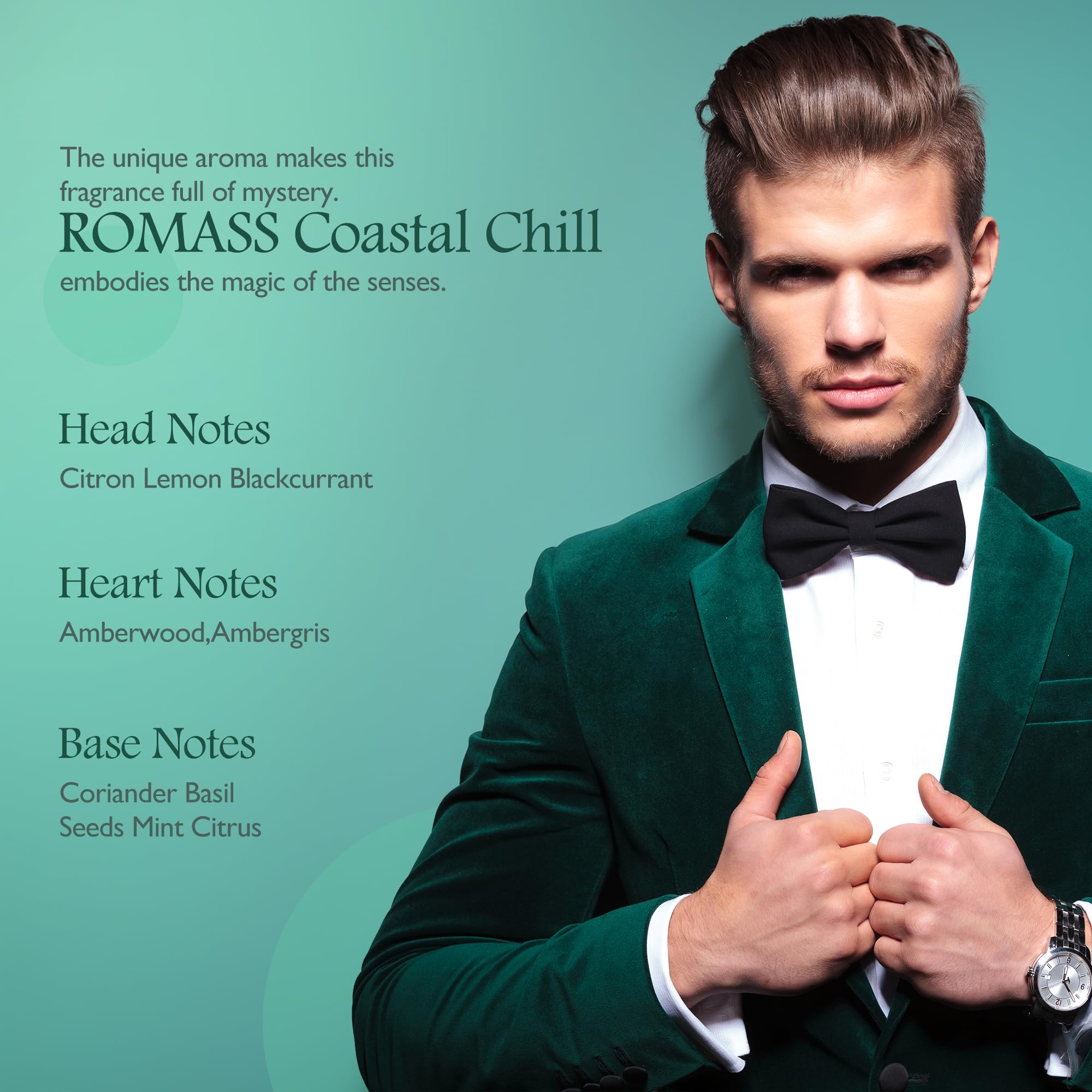 ROMASS Nomadic Night Long Lasting Unisex Oud Perfume - 3.4oz/100ml Eau de Parfum, Warm Woody Scent with Smoked Oud, Desert Sage, Rose & Raspberry, Gift for Men Women