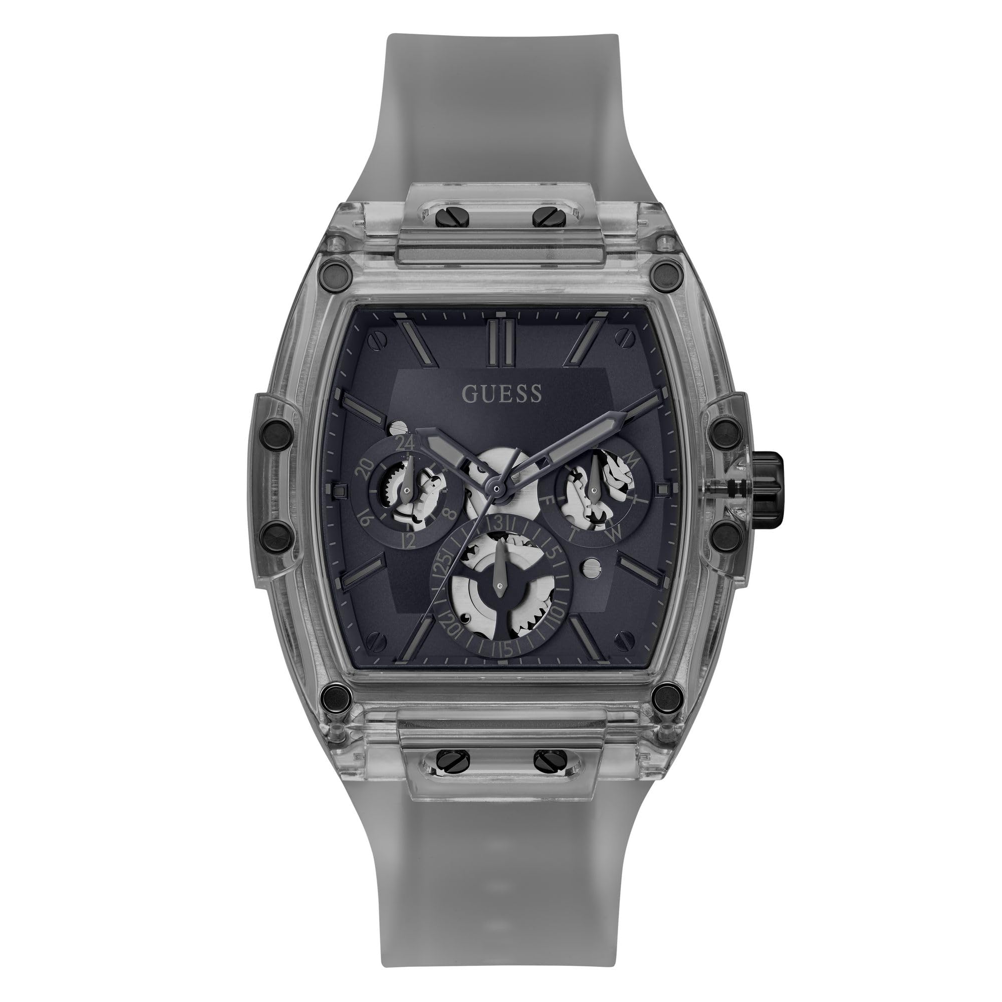 Guess Men's GW0G Series| Analog Trend Watch| Polycarbonate Case| Silicone Bracelet | 50M Water Resistance