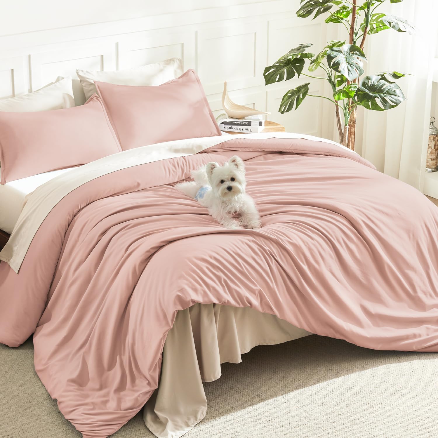 Litanika Queen Comforter Set Sage Green, 3 Pieces Lightweight Solid Bed Set | Soft Fluffy Down Alternative All Season Quilt Blanket