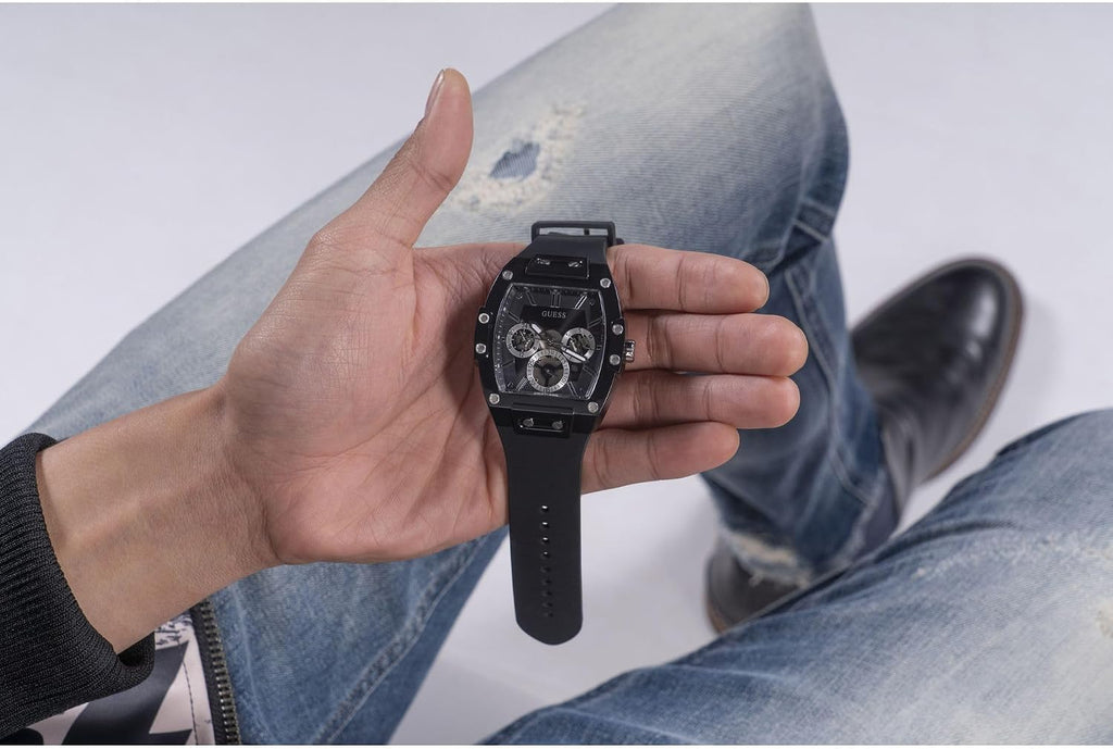 Guess Men's GW0G Series| Analog Trend Watch| Polycarbonate Case| Silicone Bracelet | 50M Water Resistance