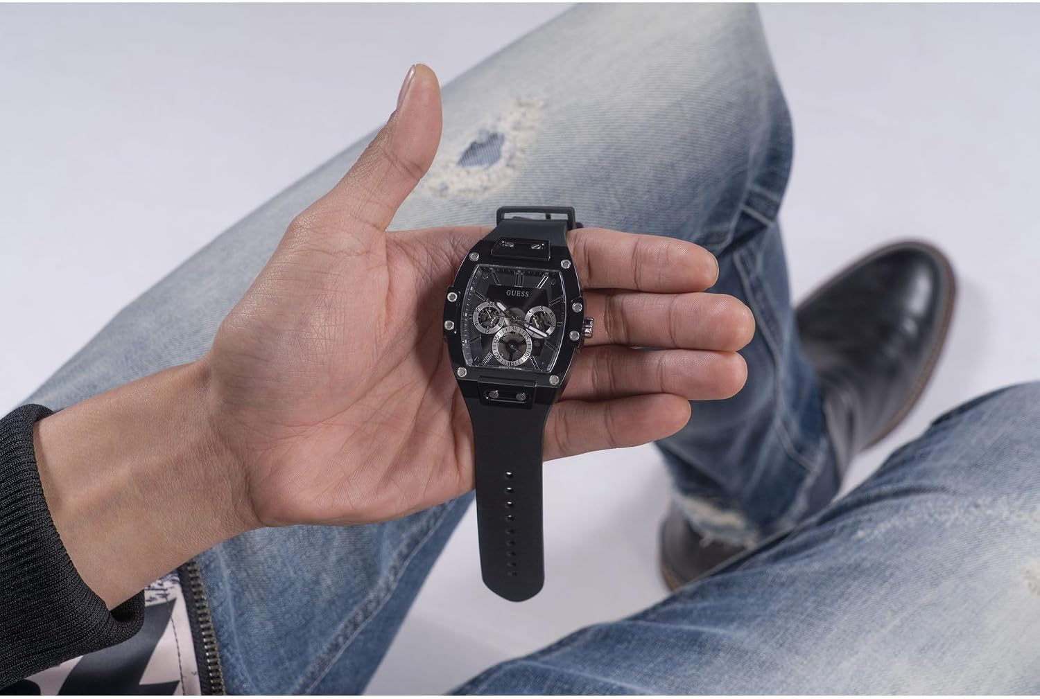 Guess Men's GW0G Series| Analog Trend Watch| Polycarbonate Case| Silicone Bracelet | 50M Water Resistance