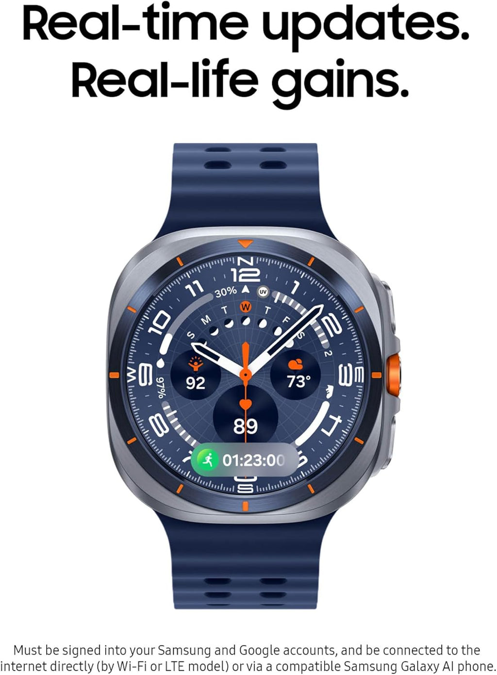 Samsung Galaxy Watch Ultra (2025), Titanium Silver, 47mm LTE Smartwatch | Titanium Casing, Advanced Sleep Coaching, Running Coach, Energy Score, Heart Rate Tracking, GPS [US Version, 2 Yr Warranty]