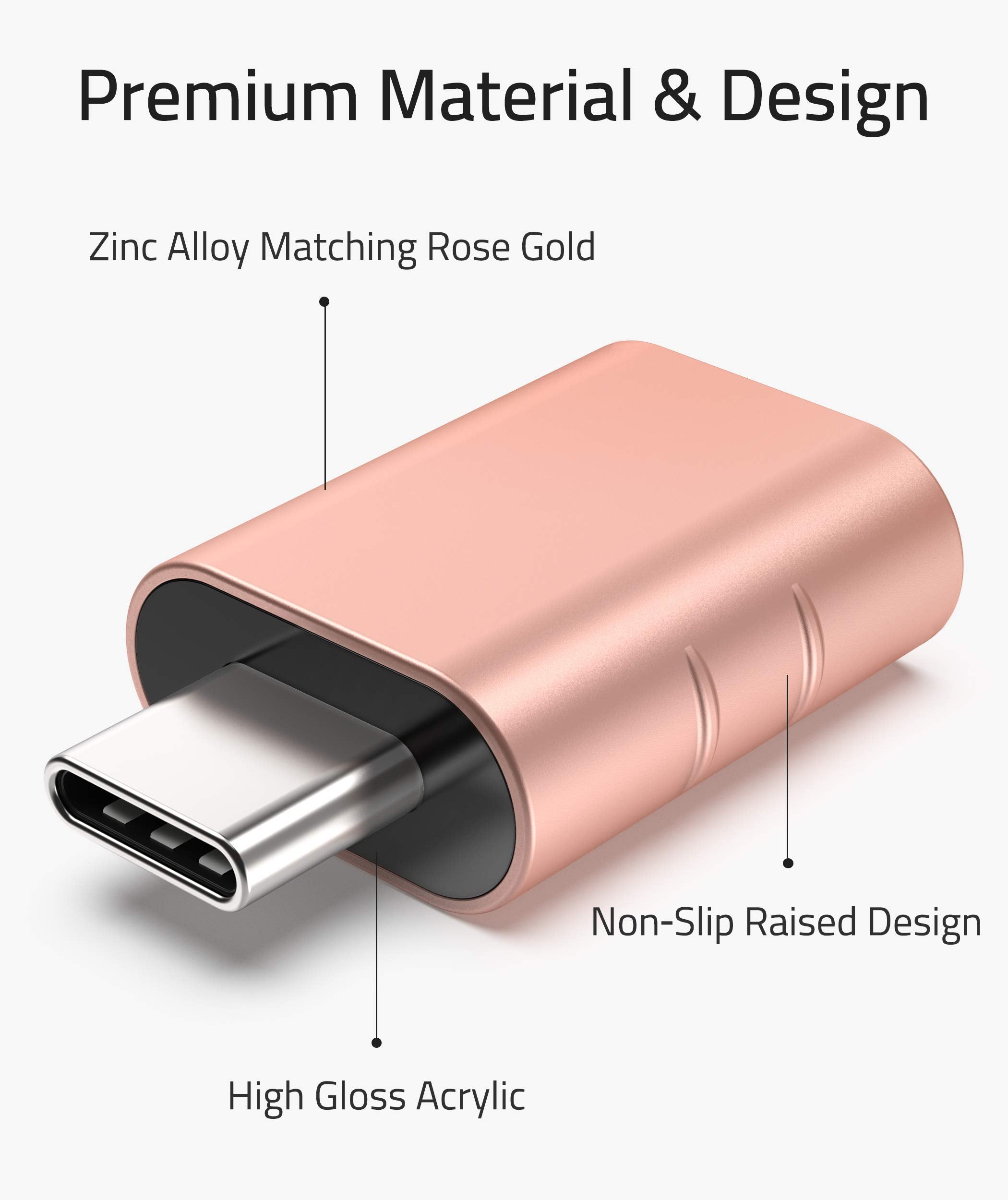 Syntech USB C to USB Adapter Pack of 2 USB C Male to USB3 Female Adapter Compatible with iPhone 17 Pro Max MacBook Pro Air 2024 iMac iPad mini Pro, Other Type C or Thunderbolt 5/4 Devices, Gold