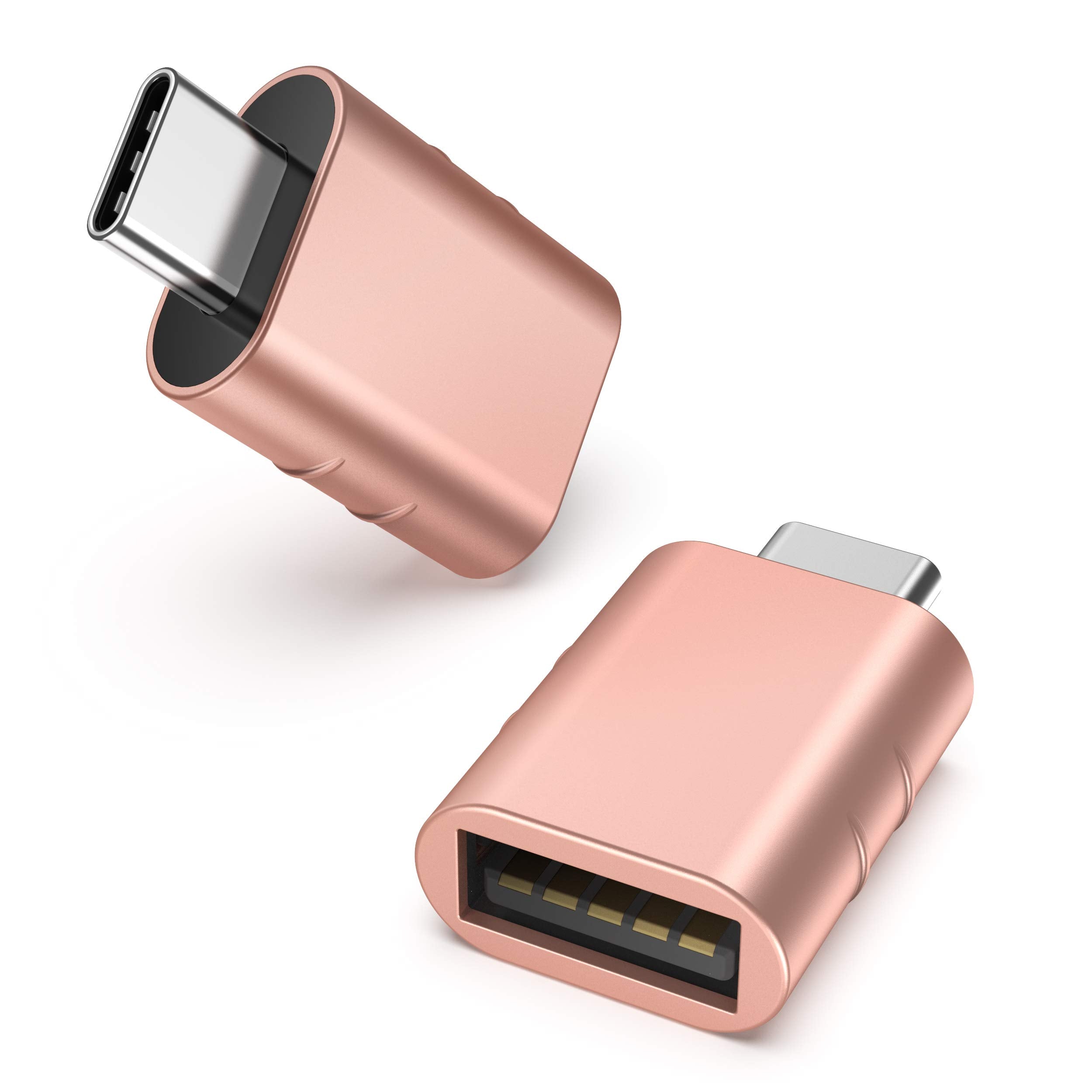 Syntech USB C to USB Adapter Pack of 2 USB C Male to USB3 Female Adapter Compatible with iPhone 17 Pro Max MacBook Pro Air 2024 iMac iPad mini Pro, Other Type C or Thunderbolt 5/4 Devices, Gold