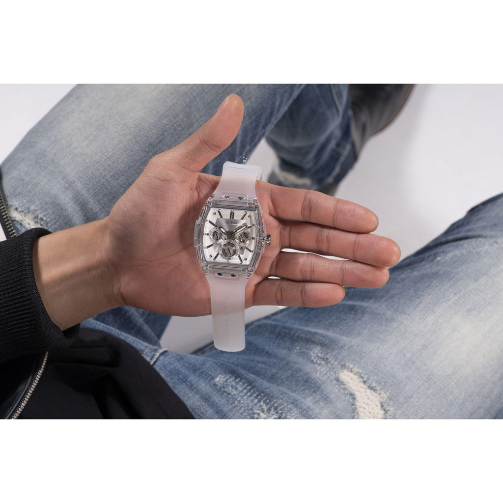 Guess Men's GW0G Series| Analog Trend Watch| Polycarbonate Case| Silicone Bracelet | 50M Water Resistance