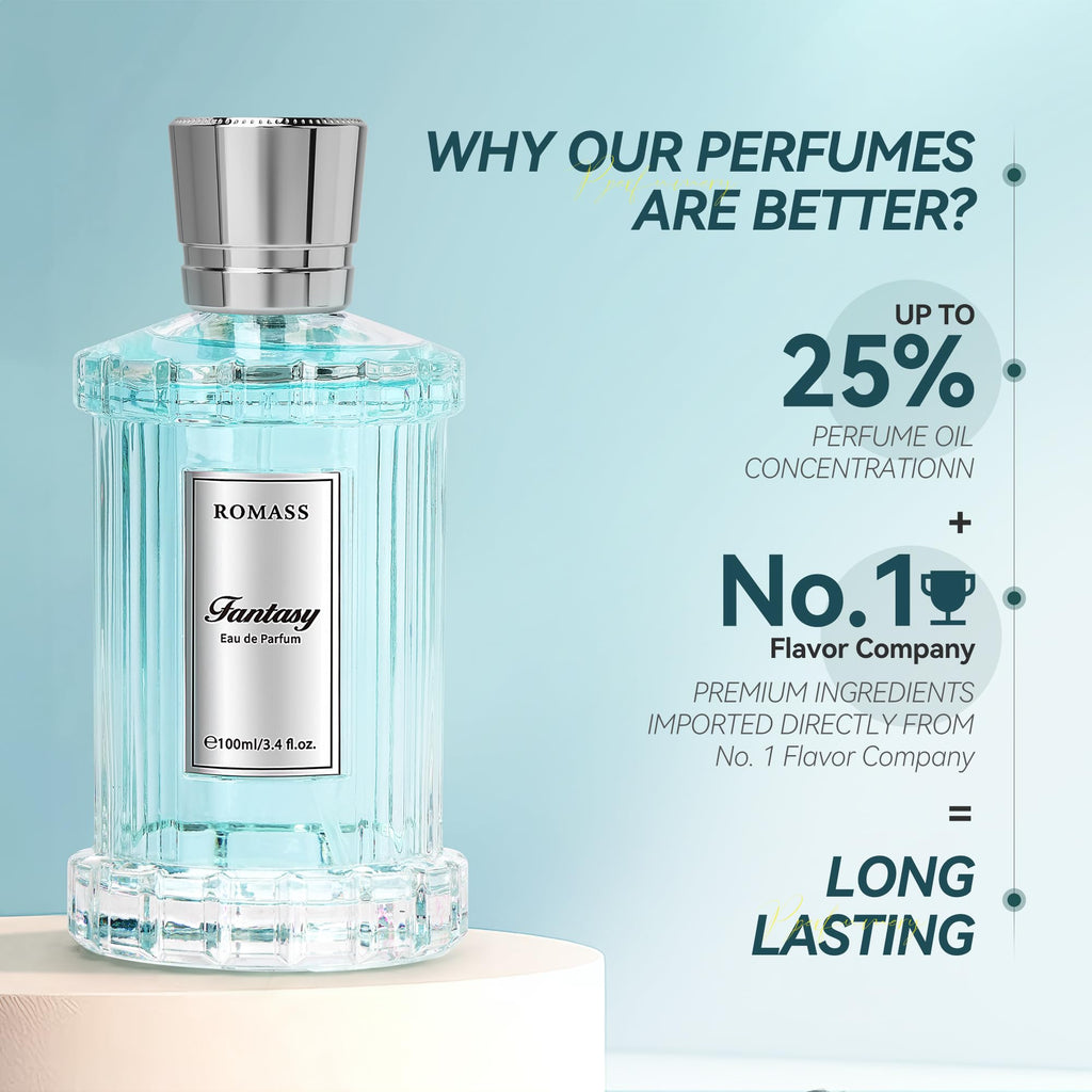 ROMASS Nomadic Night Long Lasting Unisex Oud Perfume - 3.4oz/100ml Eau de Parfum, Warm Woody Scent with Smoked Oud, Desert Sage, Rose & Raspberry, Gift for Men Women
