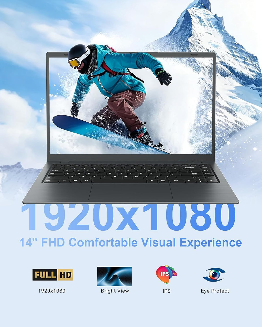 14 Inch Laptop Computer for Student Business, 32GB RAM, 1TB SSD, Pentium 6500Y, Long Battery Life & Fast Charging, FHD IPS Display, Type-C, 4 Speakers, Wi-Fi 5, BT 5