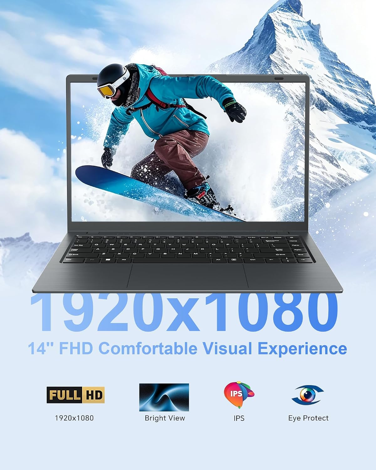 14 Inch Laptop Computer for Student Business, 32GB RAM, 1TB SSD, Pentium 6500Y, Long Battery Life & Fast Charging, FHD IPS Display, Type-C, 4 Speakers, Wi-Fi 5, BT 5