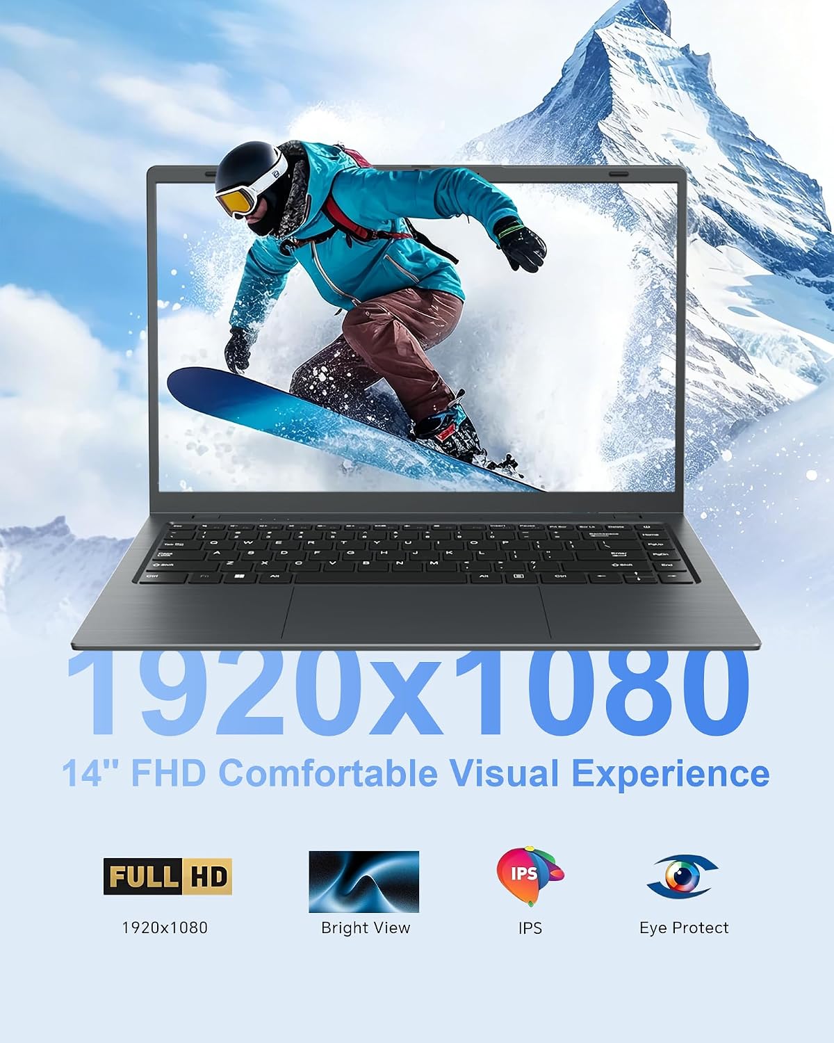 14 Inch Laptop Computer for Student Business, 32GB RAM, 1TB SSD, Pentium 6500Y, Long Battery Life & Fast Charging, FHD IPS Display, Type-C, 4 Speakers, Wi-Fi 5, BT 5