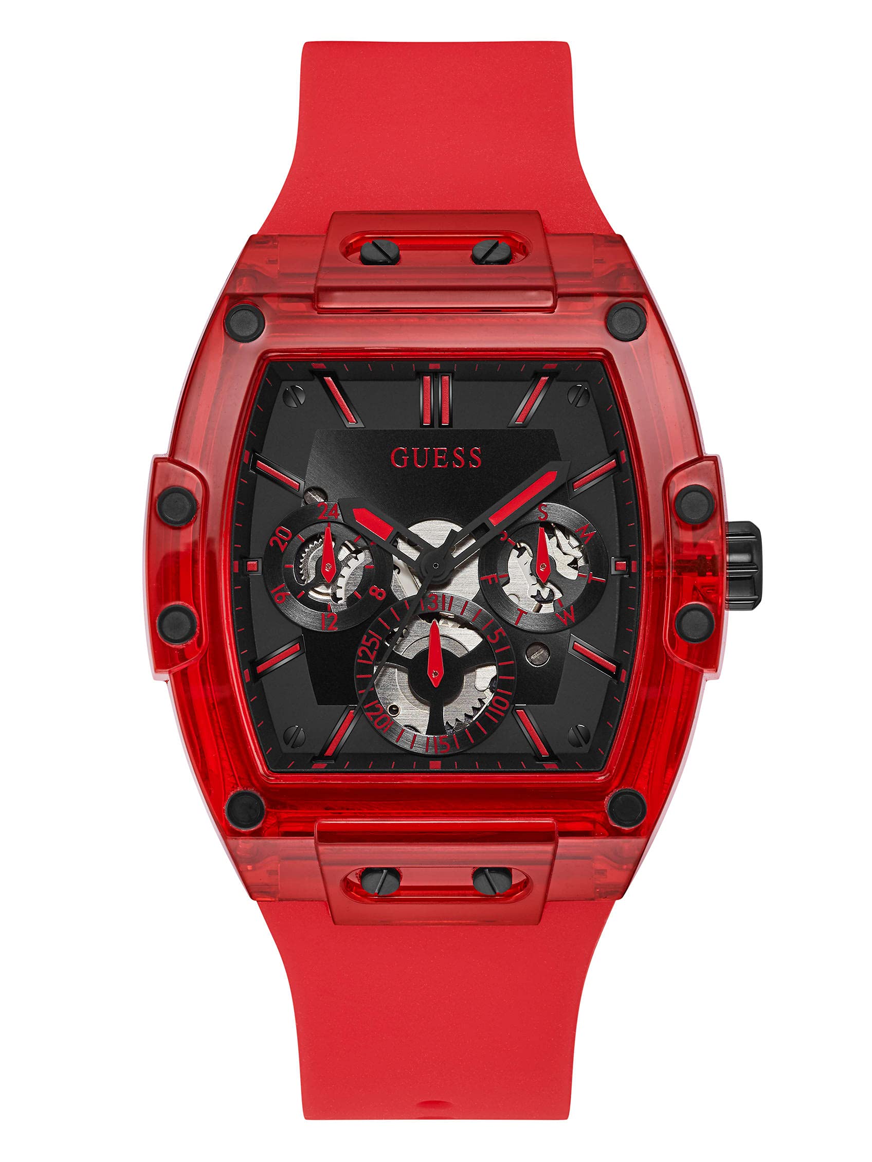 Guess Men's GW0G Series| Analog Trend Watch| Polycarbonate Case| Silicone Bracelet | 50M Water Resistance