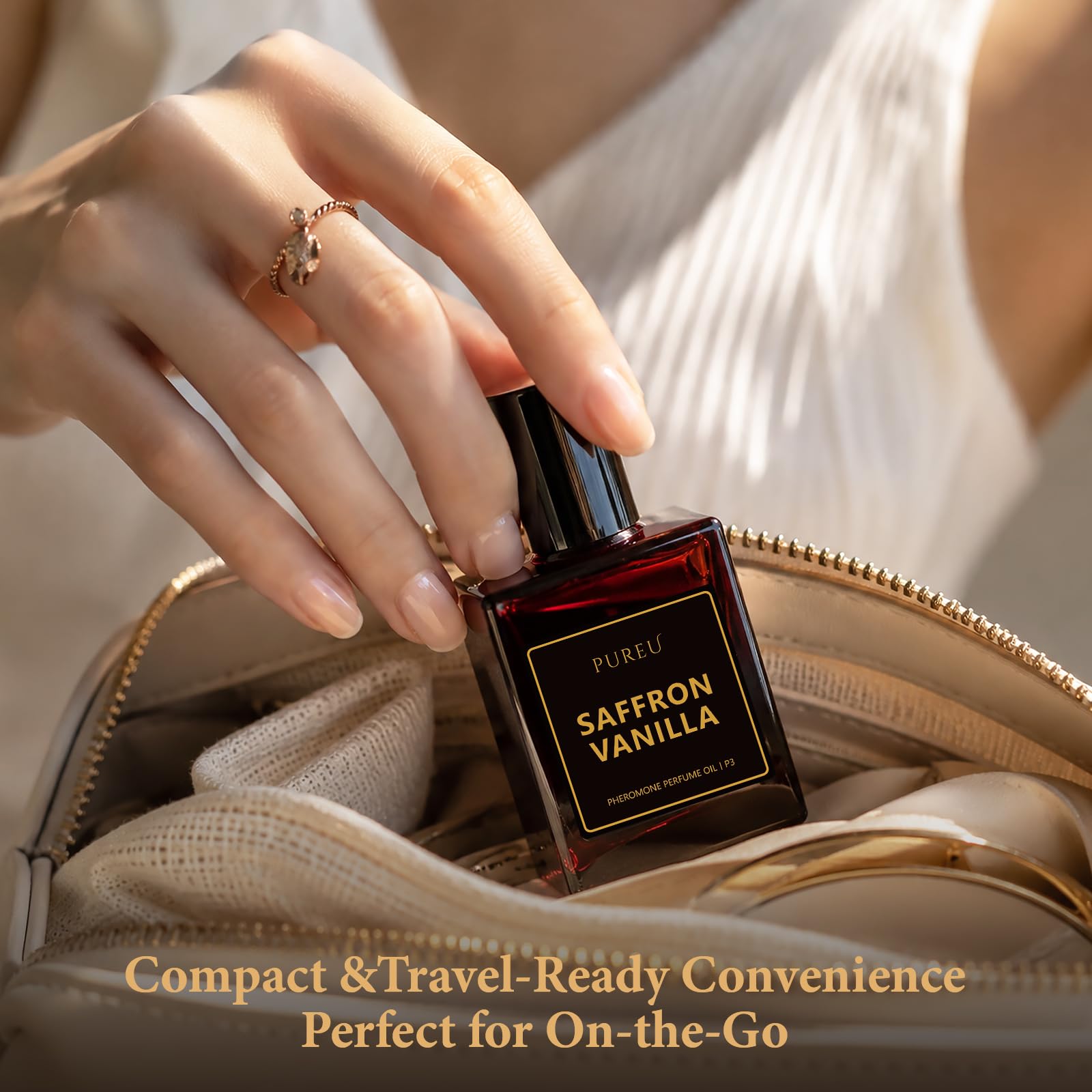 PUREU Pheromones Perfumes for Women, Saffron Vanilla Perfume Long Lasting Pheromone Perfume 0.34FL OZ/10ML Roll On Travel Size Essential Oil Fragrance Eau De Parfum, Made in USA