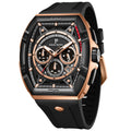 Paras Crown Watches for Men Tonneau 5ATM Waterproof Quartz Luxury Chronograph Analog Men's Wrist Watches Stainless Steel Case Mens Watches